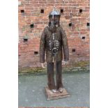 A DECORATIVE CHAIN MAIL SUIT OF ARMOUR WITH HELMET, together with a 19th century long sword, sword