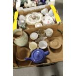 TWO TRAYS OF CERAMICS & STONEWARE TO INC DENBY