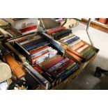 TWO TRAYS OF WAR RELATED BOOKS ETC