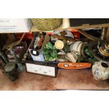 A LARGE QUANTITY OF ASSORTED CERAMICS & SUNDRIES TO INC PALISSY, ROYAL WORCESTER, CANDLESTICKS ETC