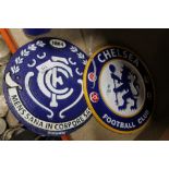 *TWO CAST FOOTBALL PLAQUES - 'CHELSEA' AND 'CELTIC' **