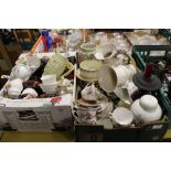 TWO TRAYS OF ASSORTED CERAMICS TO INC SPODE, WEDGWOOD, ETC