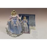 A FRANKLIN MINT QUEEN OF ICE FIGURE ON GLASS PLINTH WITH CERTIFICATE