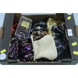 A BOX OF ASSORTED COSTUME JEWELLERY