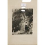 A FRAMED MEZZOTINT TITLED 'THE RUSTIC GIRL' AFTER R. WESTALL