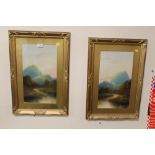 A PAIR OF FRAMED WATERCOLOURS DEPICTING RIVER SCENES