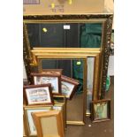 A QUANTITY OF ASSORTED PICTURES TO INCLUDE A GILT MIRROR