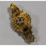 A RUBY DIAMOND BROOCH