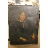 A LARGE 19TH CENTURY OIL ON CANVAS OF A PORTRAIT