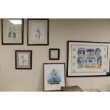 A QUANTITY OF CRICKET INTEREST FRAMED PRINTS, to include limited edition prints by David Byrne,