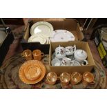 A QUANTITY OF CHINA & LUSTRE WARE TO INC A 1970S CHINESE TEA SET, COPELAND SPODE ETC