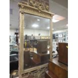 A 19TH CENTURY GILT WALL MIRROR, of rectangular form, carved detail throughout, H 145 cm S/