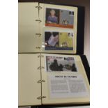 TWO FOLDERS OF COIN COVER COLLECTIONS INCLUDING 'A ROYAL YEAR' AND 'ROUTE TO VICTORY'