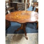 A 19TH CENTURY TILT-TOP OCCASIONAL TABLE - KINGWOOD & ROSEWOOD