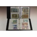 TWO FOLDERS CONTAINING APPROXIMATELY 108 BANK NOTES