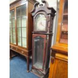 A REPRODUCTION GLAZED LONGCASE CLOCK