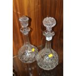 TWO CUT GLASS DECANTERS