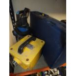A CASED LASER SPIRIT LEVEL, TRANSFORMER AND A WATER PUMP (3)