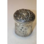 A HALLMARKED SILVER MAPPIN AND WEBB MUSHROOM SHAPED VANITY JAR