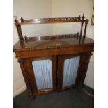 A 19TH CENTURY WALNUT CHIFFONIER OF SMALL PROPORTIONS A/F W 94 cm