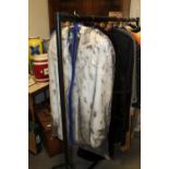 A VINTAGE FAUX FUR TOGETHER WITH A BEAVER LAMB FUR COAT (2)