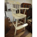 A PAINTED TRADITIONAL CHILDS HIGH CHAIR