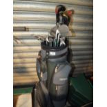 A HIPPO GOLF CADDY BAG PLUS CLUBS TO INCLUDE WILSON, SNEAD ETC