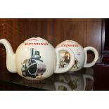 TWO CARLTON WARE GUINNESS ADVERTISING TEA POTS