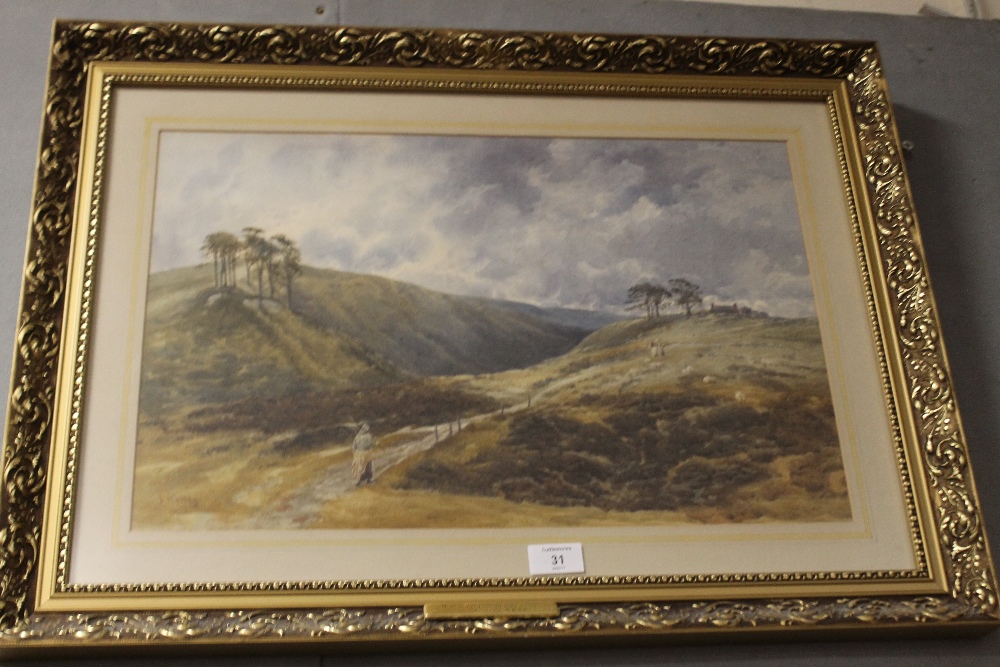 JOHN KEELEY (1849-1930). 'Milford Hill, Staffordshire', signed lower left, watercolour, gilt