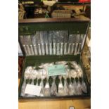 A CASED CANTEEN OF ARTHUR PRICE SILVER PLATED QUEENS PATTERN CUTLERY