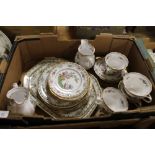 A TRAY OF CHELSEA PATTERN SPODE CHINA MANUFACTURED FOR HARRODS LTD BROMPTON ROAD LONDON