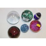 SIX CAITHNESS GLASS PAPER WEIGHTS