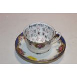 AN AYNSLEY CUP OF KNOWLEDGE CUP AND SAUCER