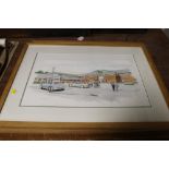 A SET OF FOUR FRAMED AND GLAZED ARCHITECTURAL WATERCOLOURS