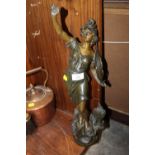 A CAST SPELTER STYLE FIGURE