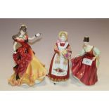 THREE ROYAL DOULTON PRETTY LADIES FIGURES 'OLD COUNTRY ROSES' HN 3692, 'BELLE' HN 3703 AND 'FAIR