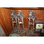 THREE CAST METAL EASELS