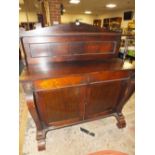 A 19TH CENTURY ROSEWOOD CHIFFONIER WITH TWO FRIEZE DRAWERS