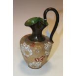 A DOULTON LAMBETH 'SLATER'S PATENT' STONEWARE JUG X5287 G, mottled brown neck and handle, green