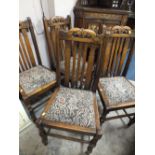 A SET OF FOUR OAK DINING CHAIRS CIRCA 1920 / 30