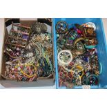 TWO BOXES OF COSTUME JEWELLERY