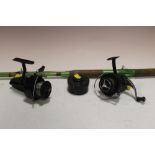 A MILBRO FIBREGLASS FISHING ROD TOGETHER WITH TWO FISHING REELS AND A WINDER TOOL (4)