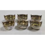 A SET OF SIX HALLMARKED SILVER SALTS