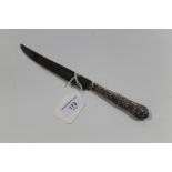 A HALLMARKED SILVER CAKE KNIFE