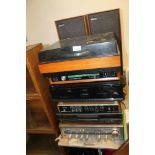 A QUANTITY OF ASSORTED STEREO EQUIPMENT TO INCLUDE TECHNICS, SOLARVOX, TRIO, GARRARD, CELESTON