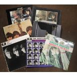 A QUANTITY OF MAINLY BEATLES RECORDS, TO INCLUDE LET IT BE, A HARD DAYS NIGHT, ETC