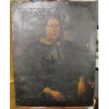 A LARGE 19TH CENTURY OIL ON CANVAS OF A PORTRAIT