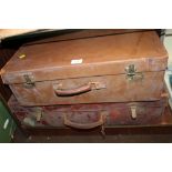 TWO VINTAGE SUITCASES