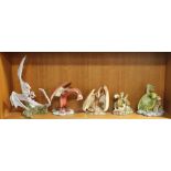 FIVE VARIOUS ENCHANTICA DRAGON POLYSTONE STATUES