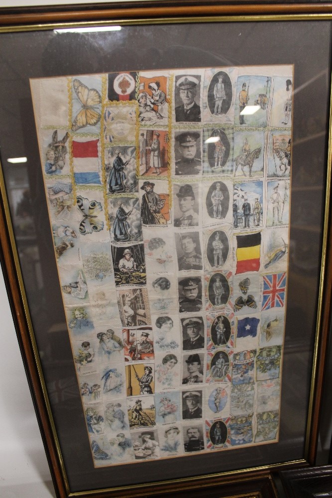 A WORLD WAR ONE ERA FRAMED AND GLAZED EMBROIDERED PANEL (ALLIES FLAGS, OAK LEAVES, BATTLESHIP), tog - Image 4 of 5